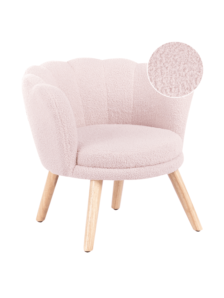 Kindersessel HALBY in Rosa/Braun - (W) 60 x (H) 54 x (L) 54 cm