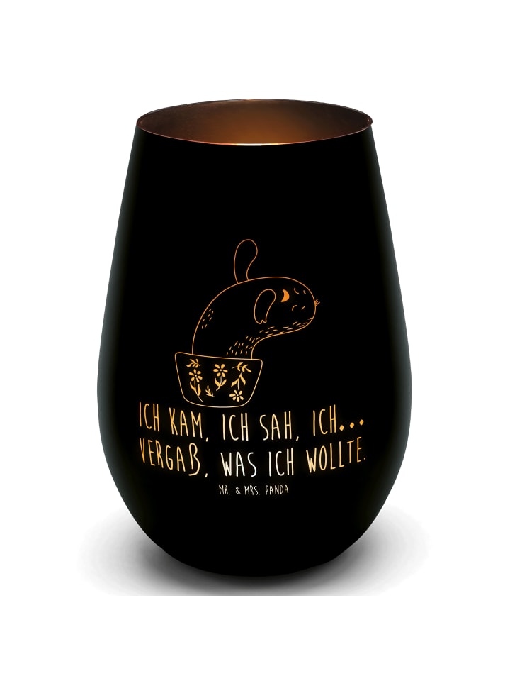Glas Windlicht Kaktus Mama mit Spruch in Schwarz