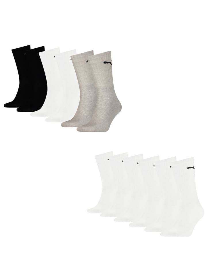 Socken 12 Paar Puma Sport Cush Crew in 325 - white/grey/black