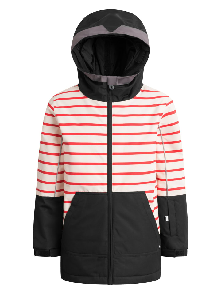 Winterjacke COSMO PIRAT in rot-gestreift_schwarz