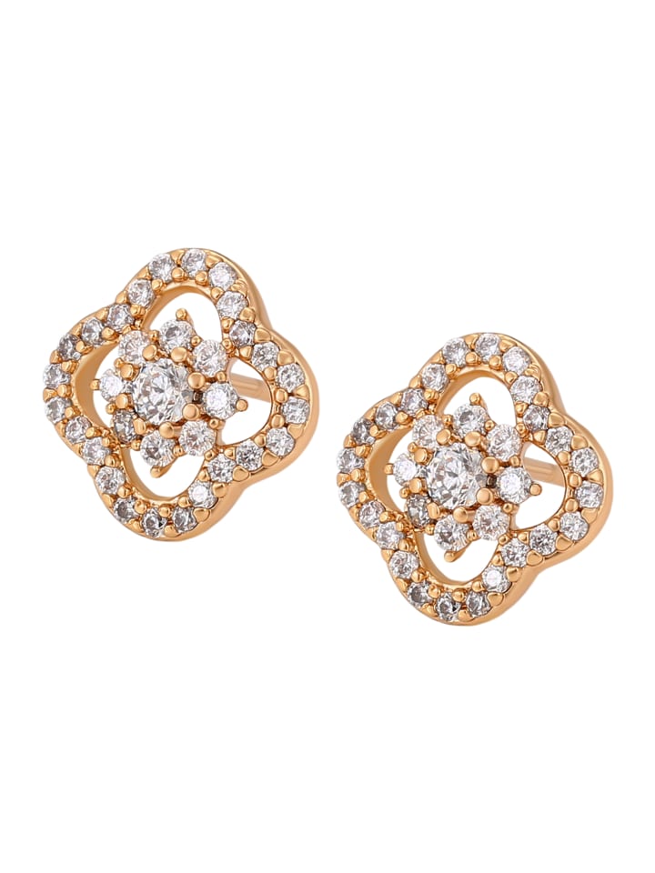 Women Stud Earrings in Rose Gold