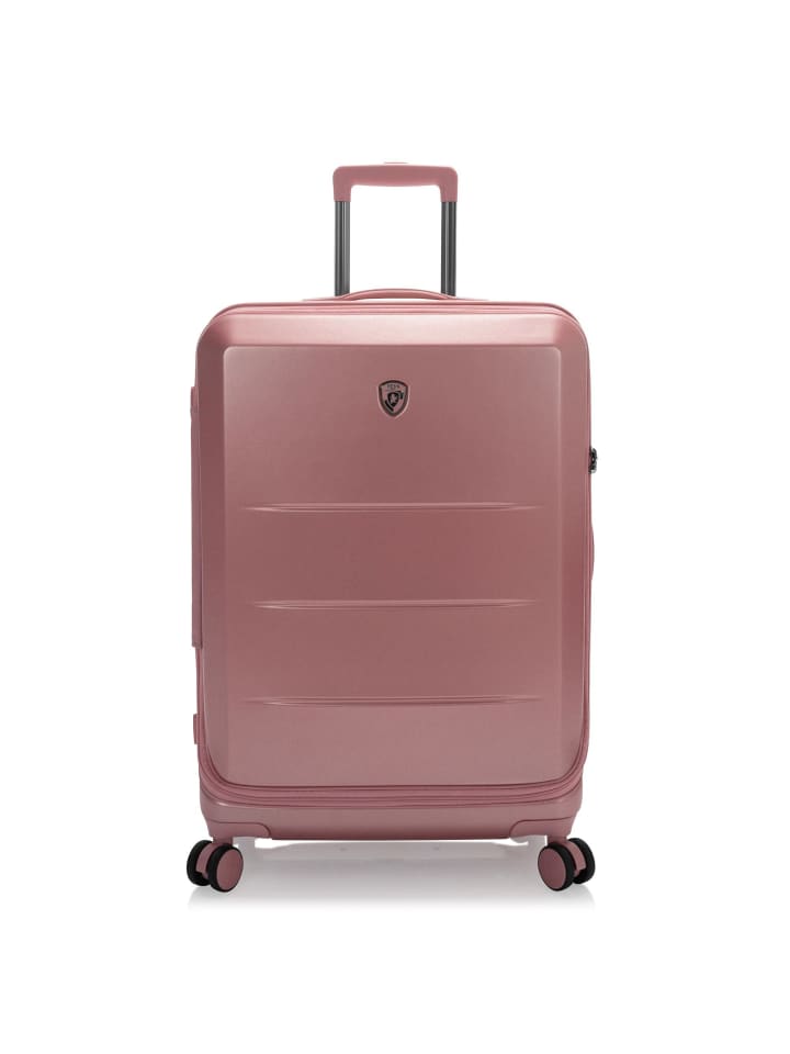 EZ Fashion 4 Rollen Trolley M 66 cm mit Dehnfalte rose gold