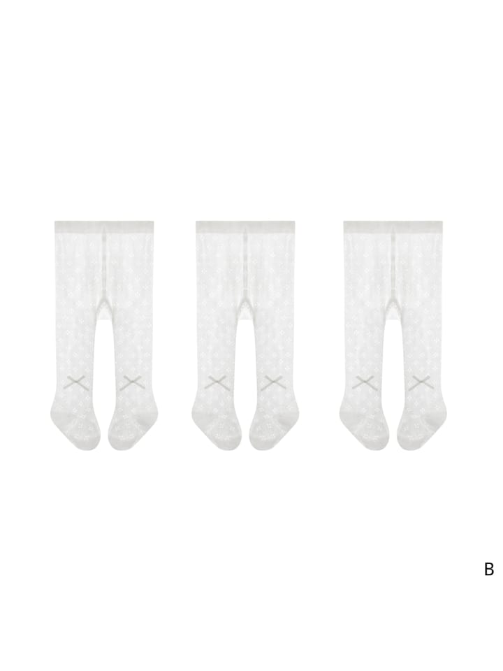 Baby Sommer Netzstrumpfhose mit Schleife in Weiß B
