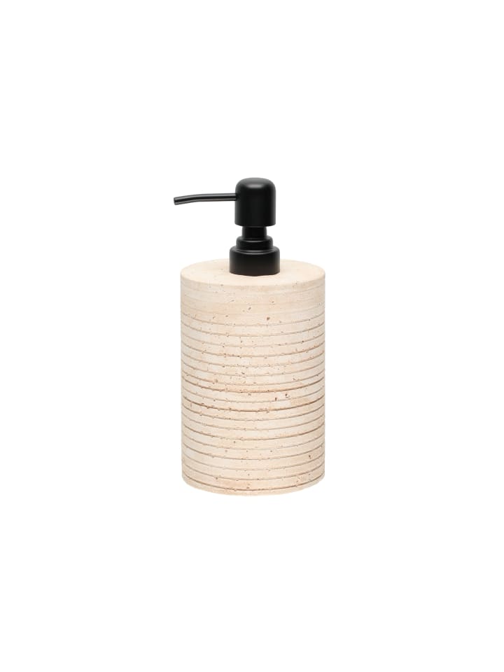 Seifenspender aus Zement ALEX, 100 ml in Beige, 9,5 x 15,5 x 9 cm