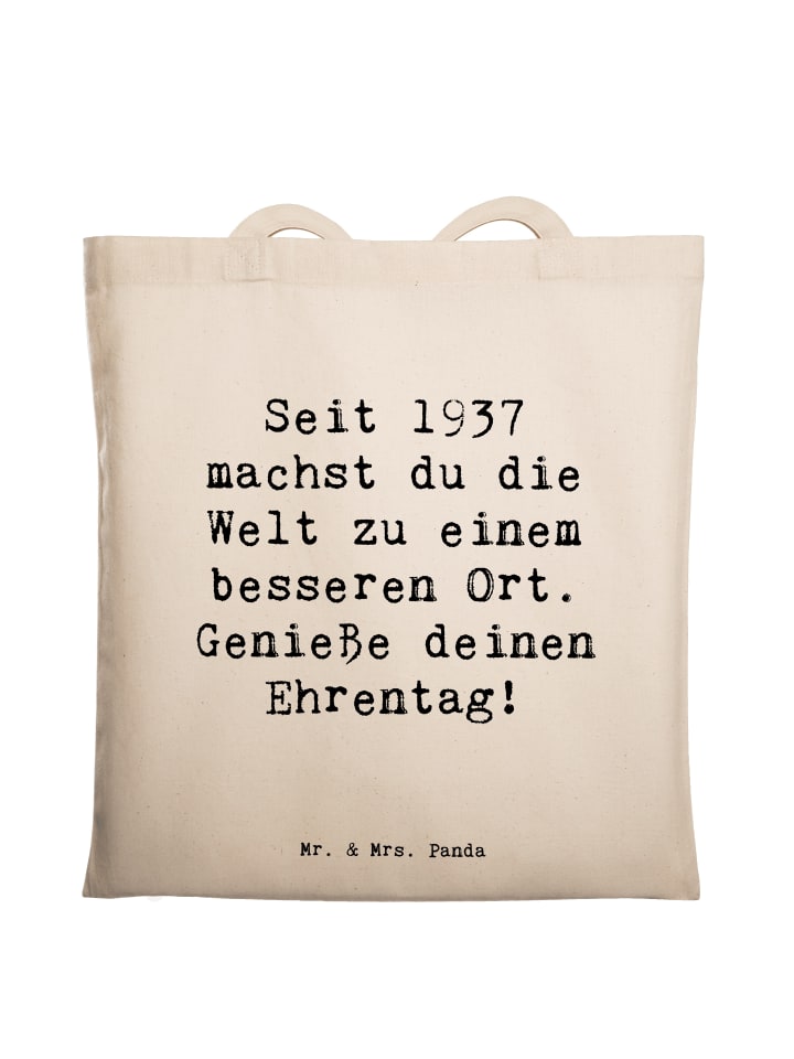 Tasche Spruch 1937 Geburtstag mit Spruch in Creme