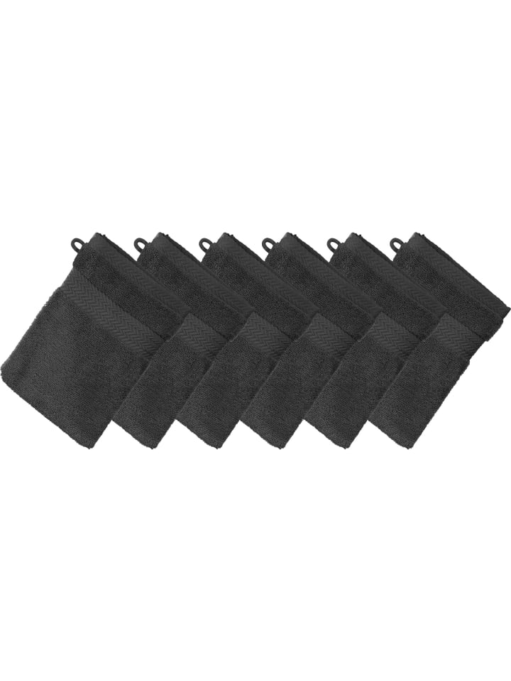 Frottier Waschhandschuh 6er-Pack Friedrichshafen in graphit