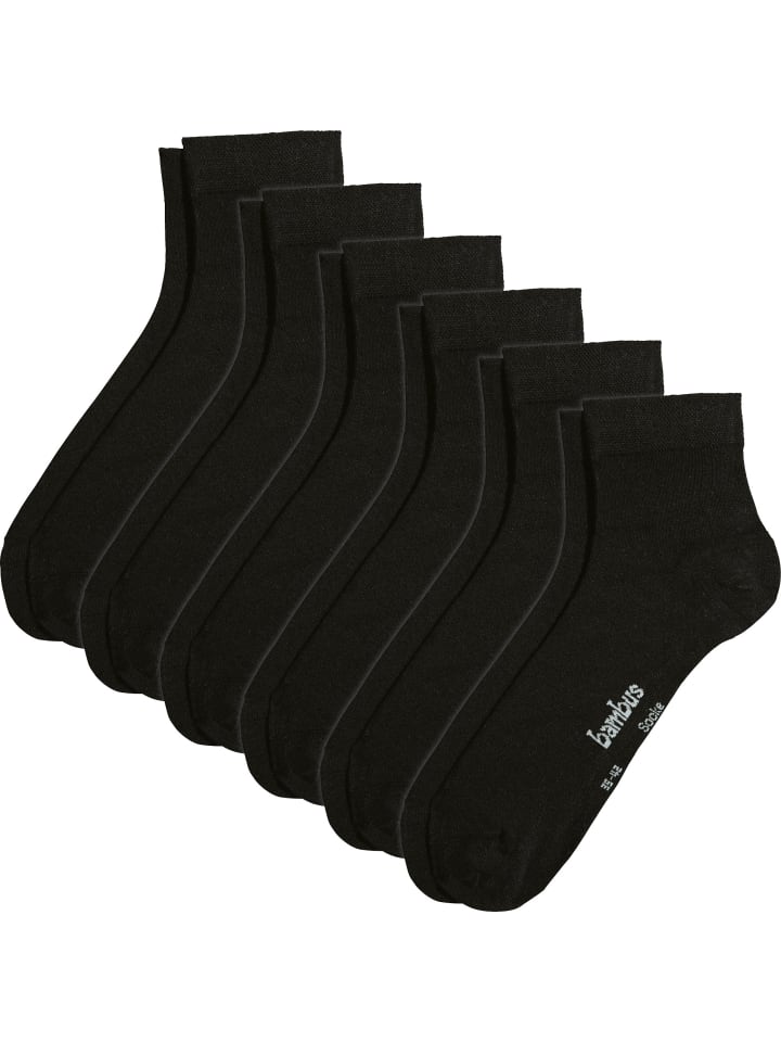 Kurzsocken 6 Paar in schwarz
