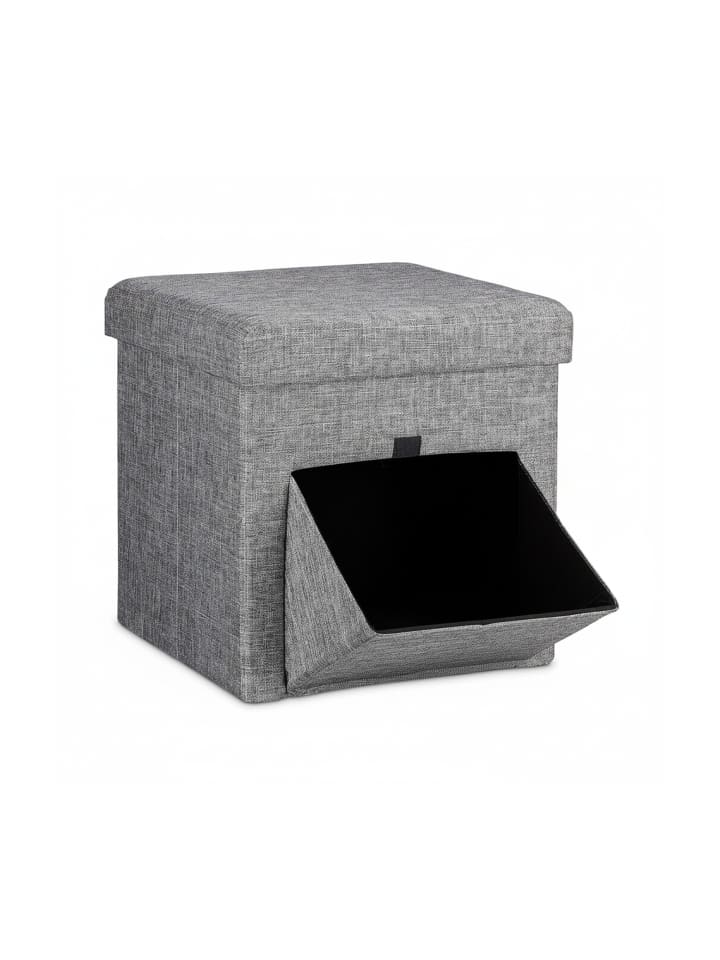 Faltbarer Sitzhocker in Grau - 38 x 38 cm
