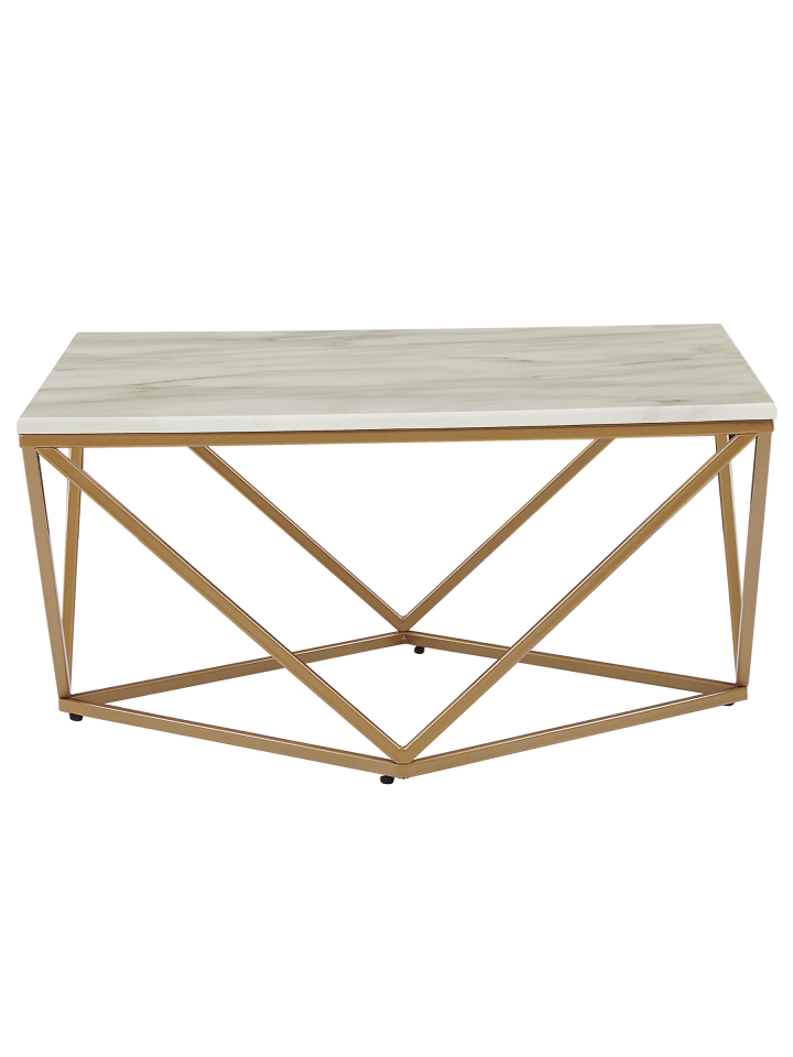 Couchtisch MALIBU in Beige/Gold - (W) 80 x (H) 41 x (L) 80 cm