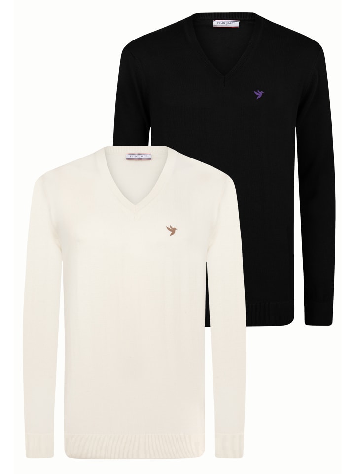 Pullover in Ecru-Schwarz