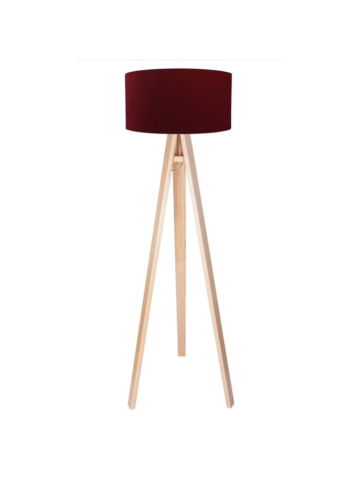 Stehlampe (B)40 x (L)40 x (H)140 cm in Kiefer Bordeaux Rot Silber
