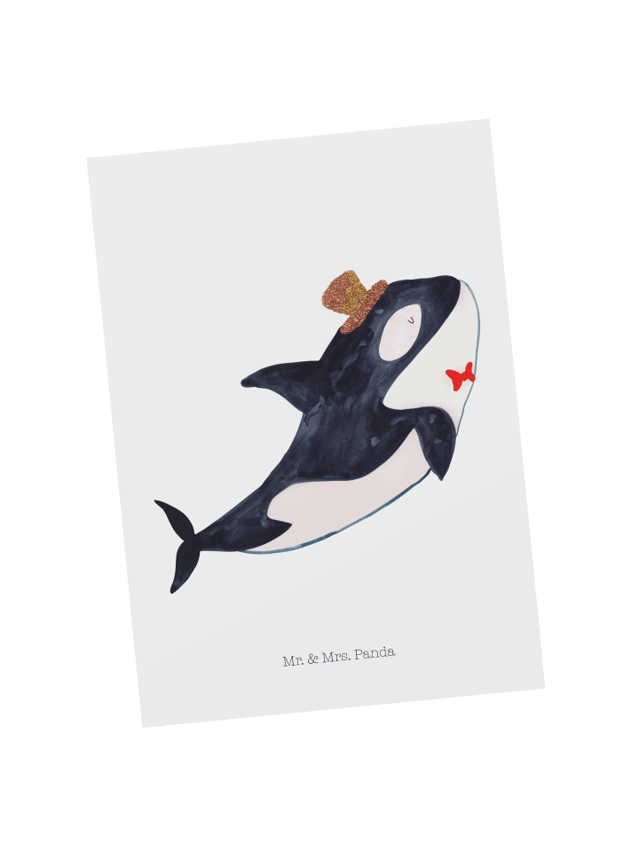 Postkarte Orca Zylinder ohne Spruch in Weiß