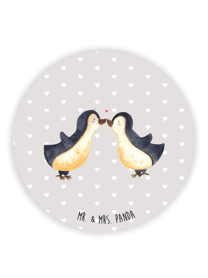 Magnet Pinguin Liebe ohne Spruch in Grau Pastell