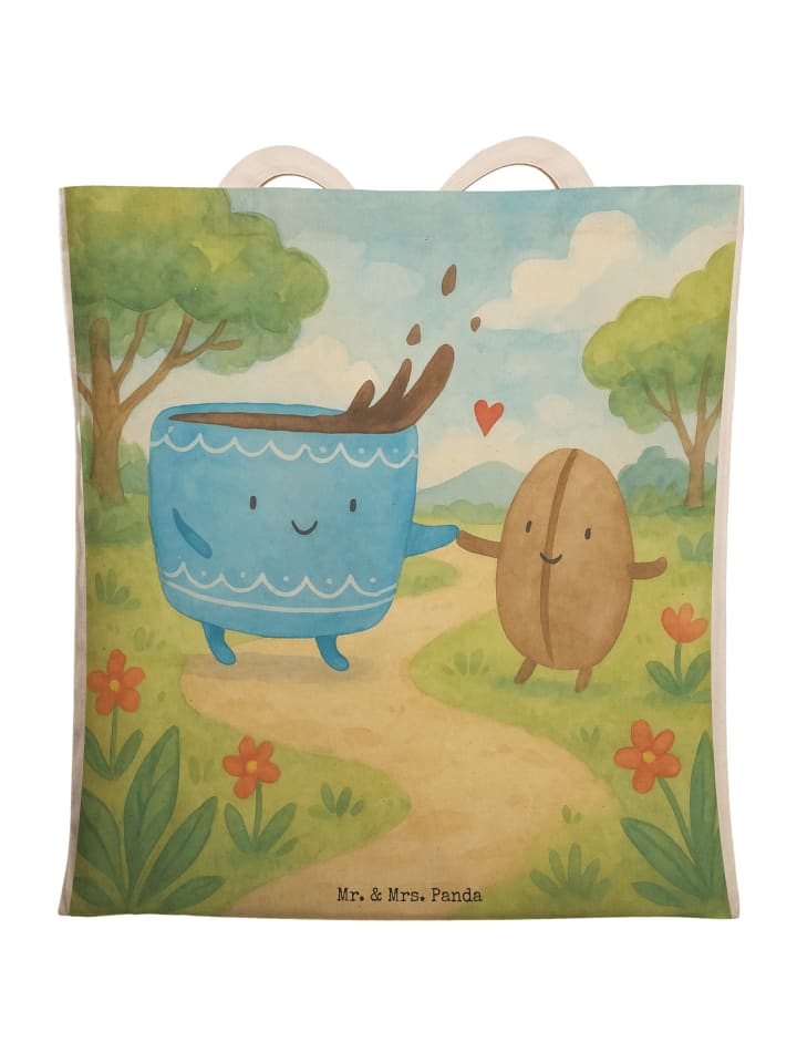 Shopper Kaffee Bohne Design ohne Spruch in Weiß