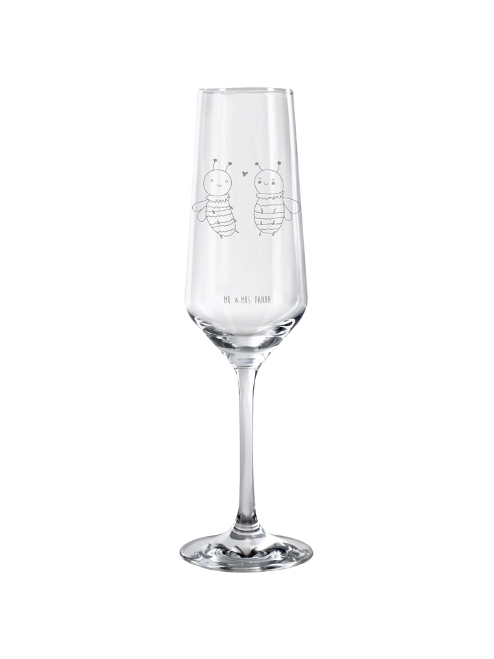 Sektglas Biene Verliebt ohne Spruch in Transparent