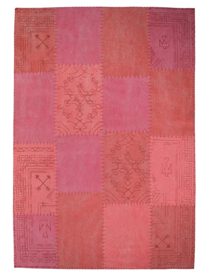 Kurzflor Teppich Liane 210 in Multicolor Rot