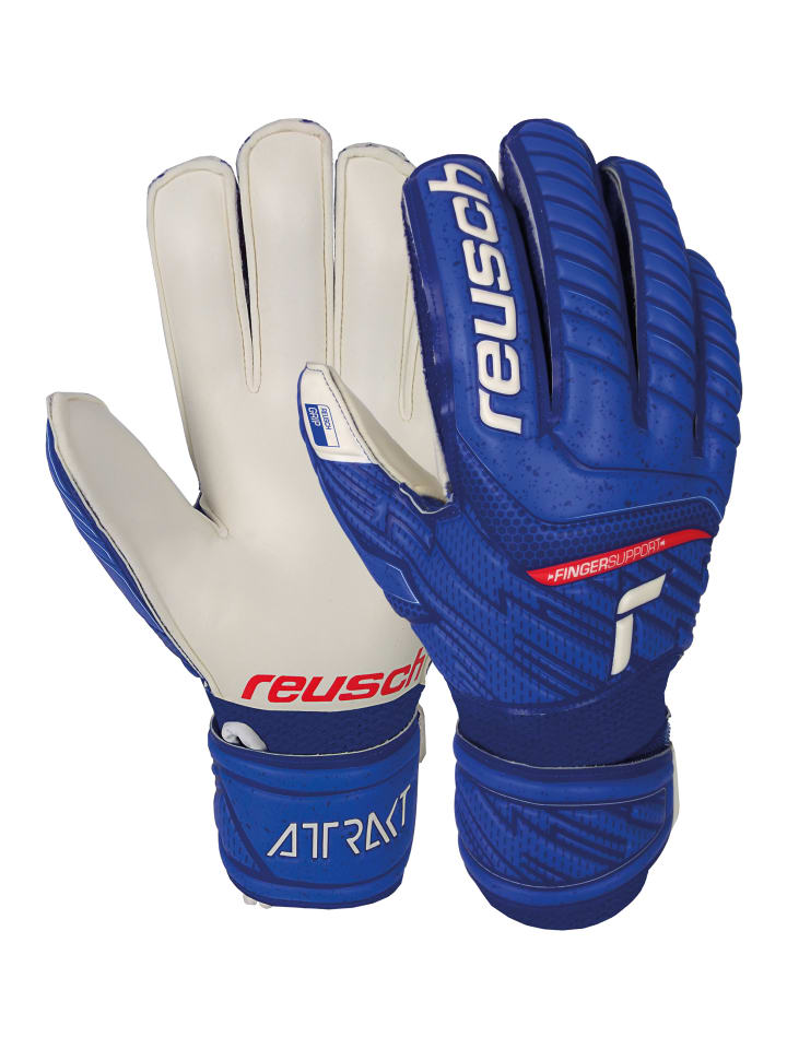 Torwarthandschuhe Attrakt Grip Finger Support in deep blue / white