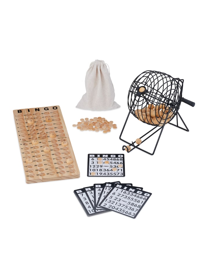 Bingo-Spiel Set "Holz" in Natur/ Schwarz