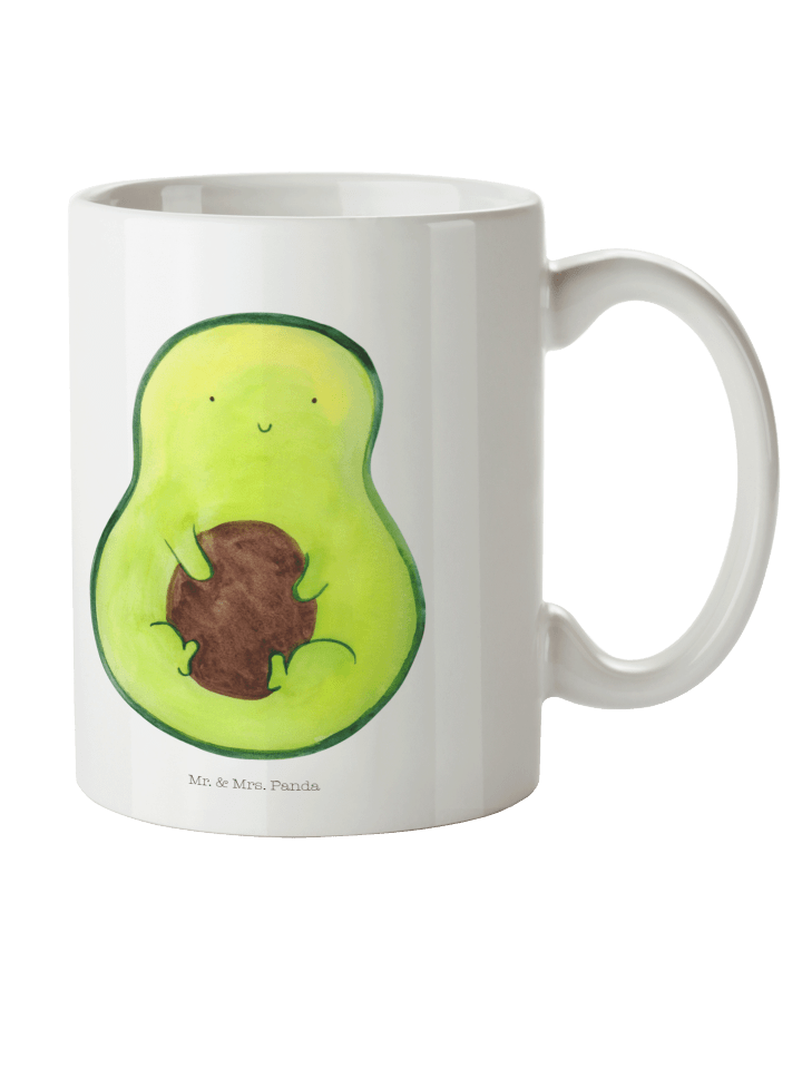 Tasse Avocado Kern ohne Spruch in Weiß