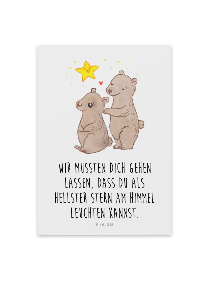 Trauerspruchkarte Bäreneltern Sternenkind mit S... in Weiß