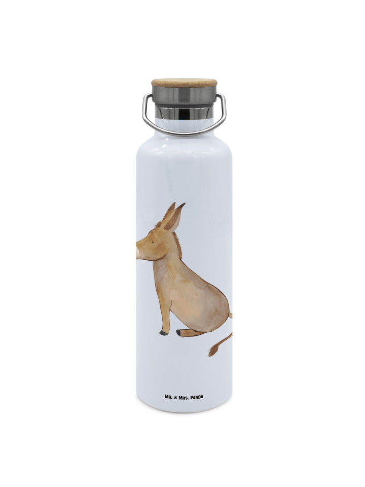 Mehrwegflasche Esel ohne Spruch in Weiß