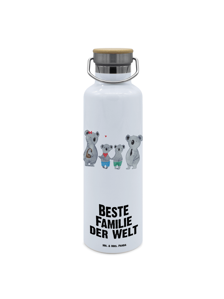 Wasserflasche Koala Familie zwei mit Spruch in Weiß