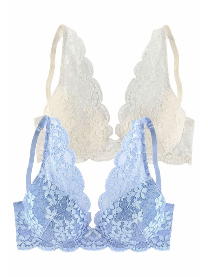 Push-up-BH in himmelblau+creme