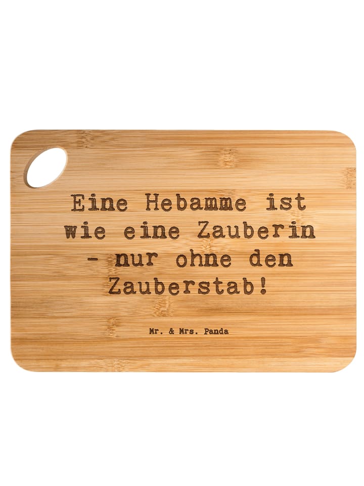 Schneidebrett Spruch Hebamme Magie mit Spruch in Braun
