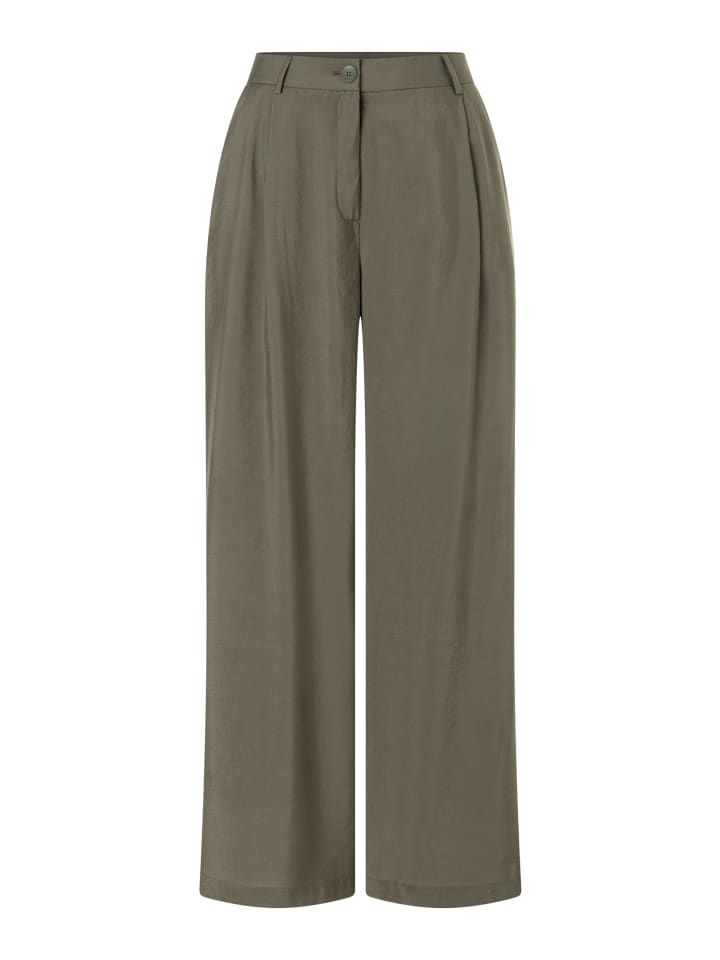 fließende, weite Hose in jungle green