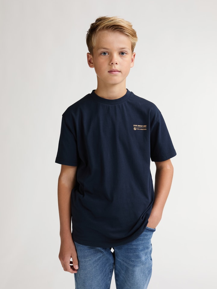 Bedrucktes Jersey-T-Shirt Valle in Blau