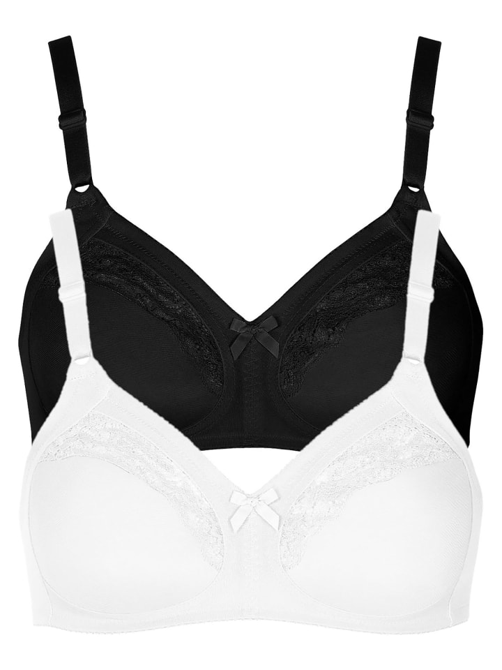 2er Pack BH ohne Bügel in black-white