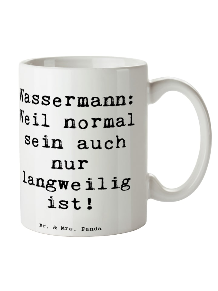 Kaffeetasse Spruch Wassermann Unikat mit Spruch in Weiß