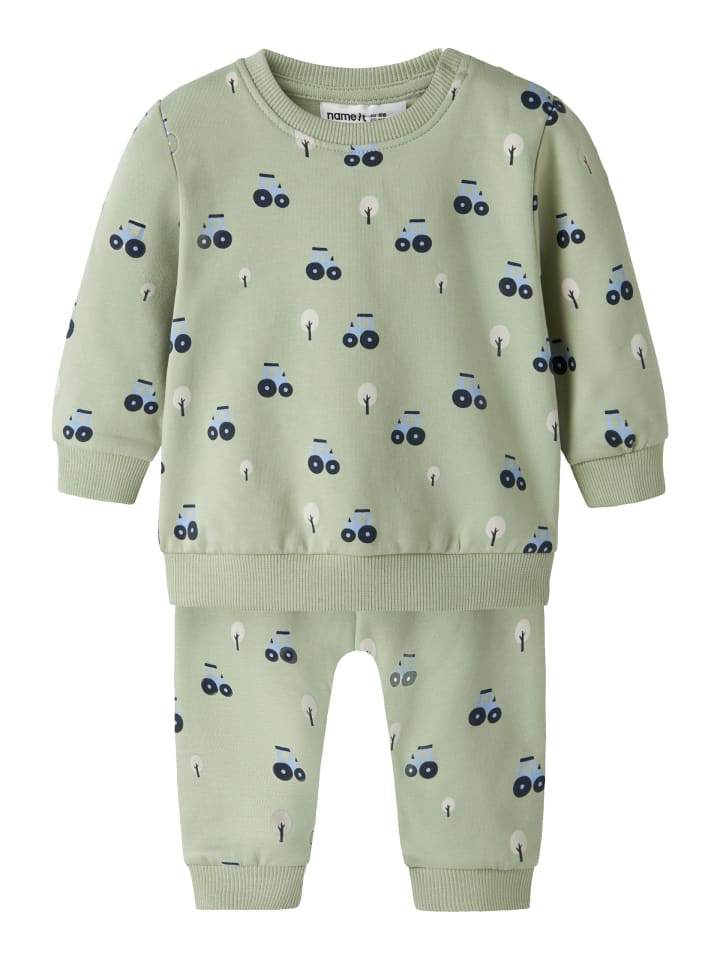 Set Sweatshirt & Hose NBMVIMMER LS SWEAT BOX BRU SET in swamp