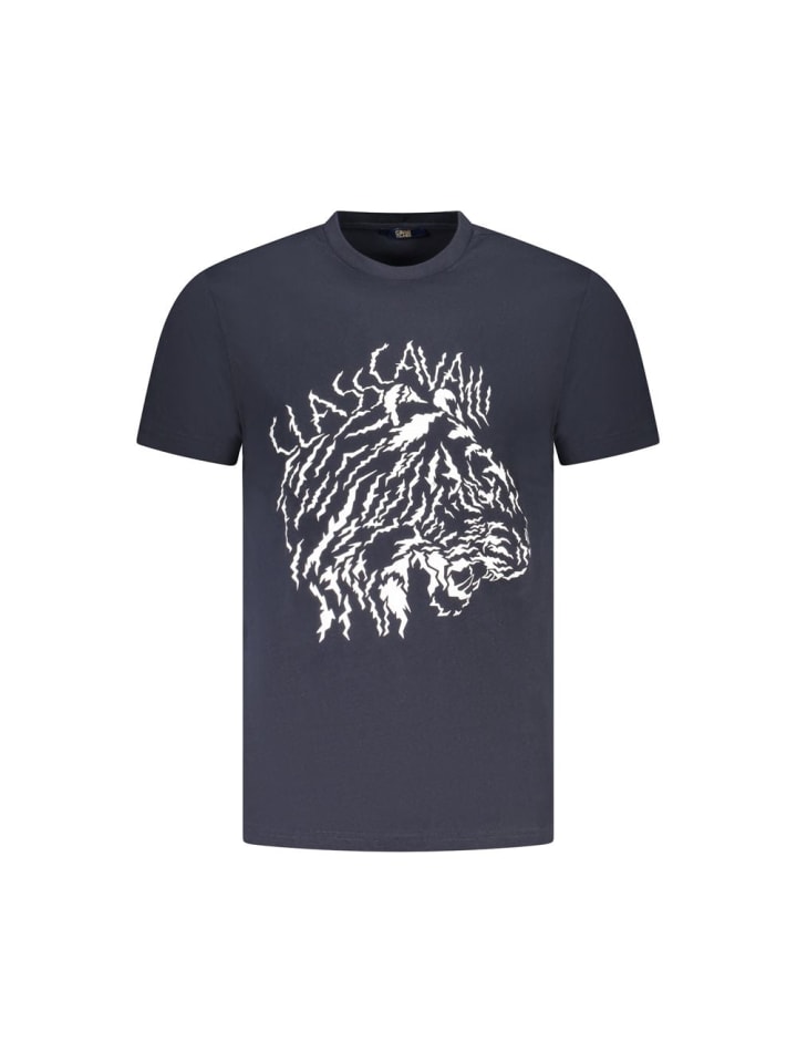 Blau Baumwolle Herren T-Shirt
