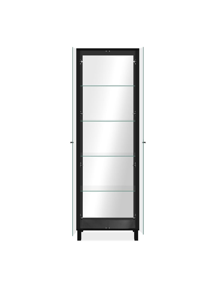 Vitrine ALBI in Schwarz - (W)62 x (H)189 x (L)33 cm