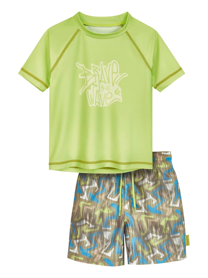 UV-Schutz Bade-Set Wave Shorts in grün