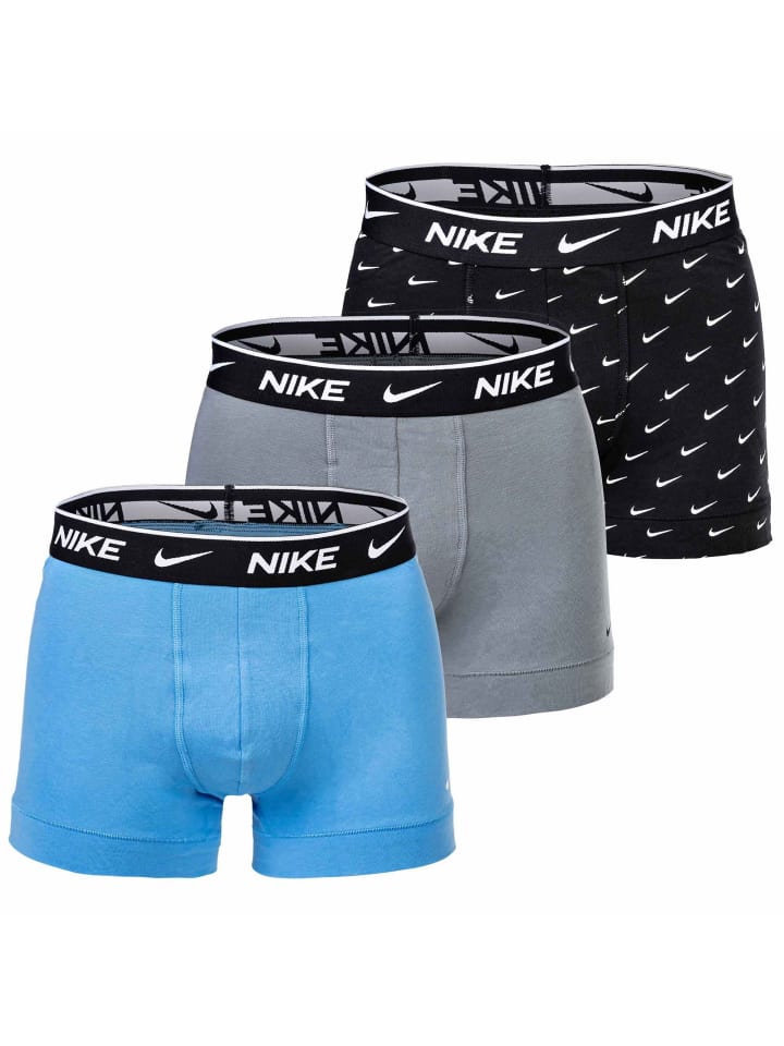 Boxershort 3er Pack in Schwarz/Grau/Blau