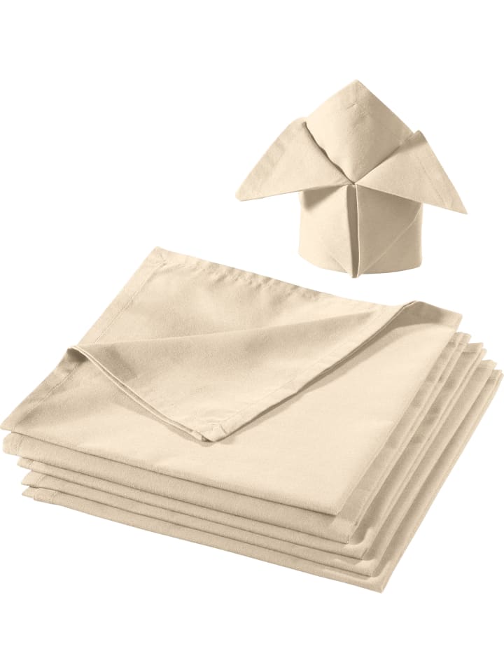 Baumwolle Serviette 6er-Pack Seattle in beige