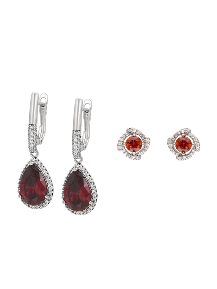 Women Jewelry Set in silver red