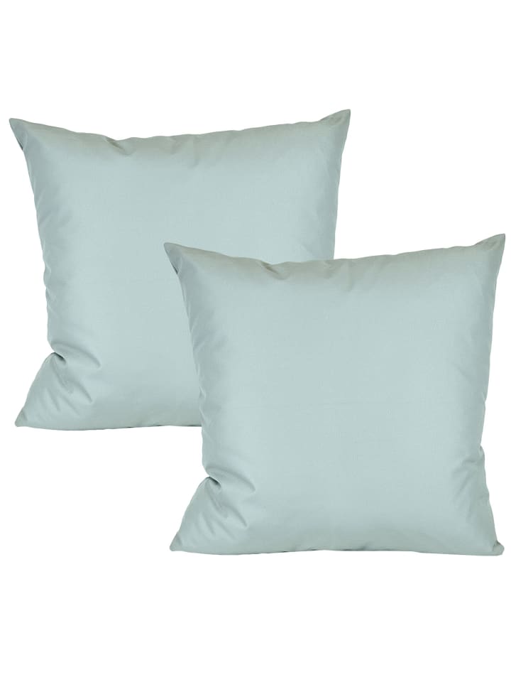 2er Set Outdoor Kissenhülle 60x60cm Uni in Silber