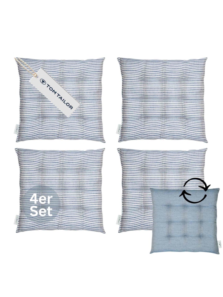 Sitzkissen 4er Sparset FRESHSTRIPE4ER 4 in Navy