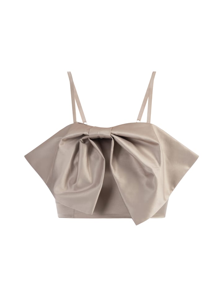 Damen Top Mit Schleife in Beige