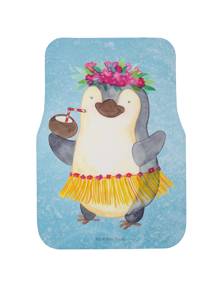 Automatte Pinguin Kokosnuss ohne Spruch in Eisblau