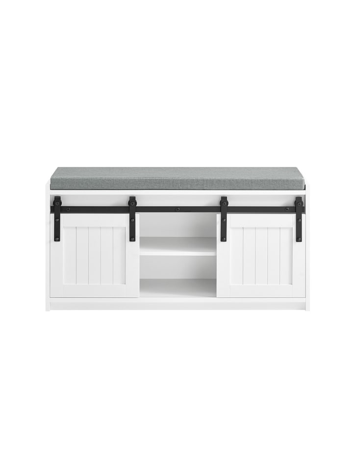 Schuhbank in Reinweiß - (W) 35 x (H) 46 x (L) 90 cm