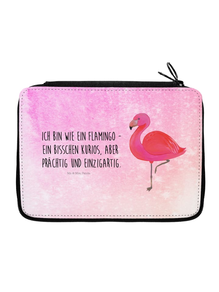 Bleistiftetui Flamingo Classic mit Spruch in Aquarell Pink