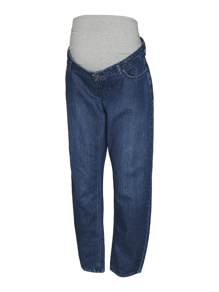Mom Fit Umstandsjeans in Dark Blue Denim 1