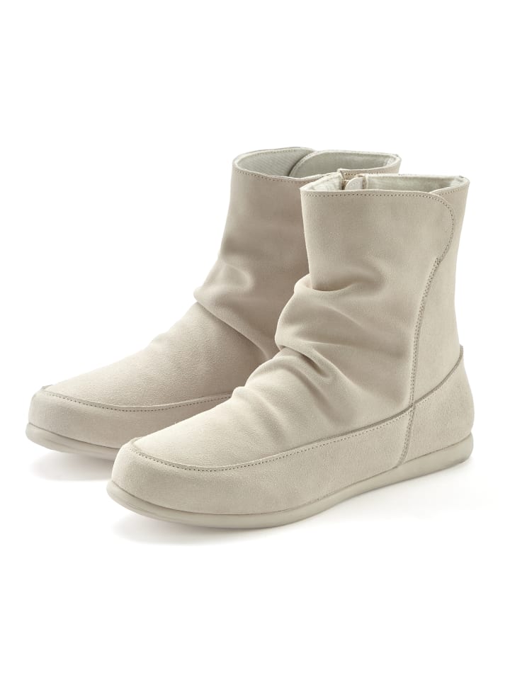 Stiefelette in hellgrau/creme