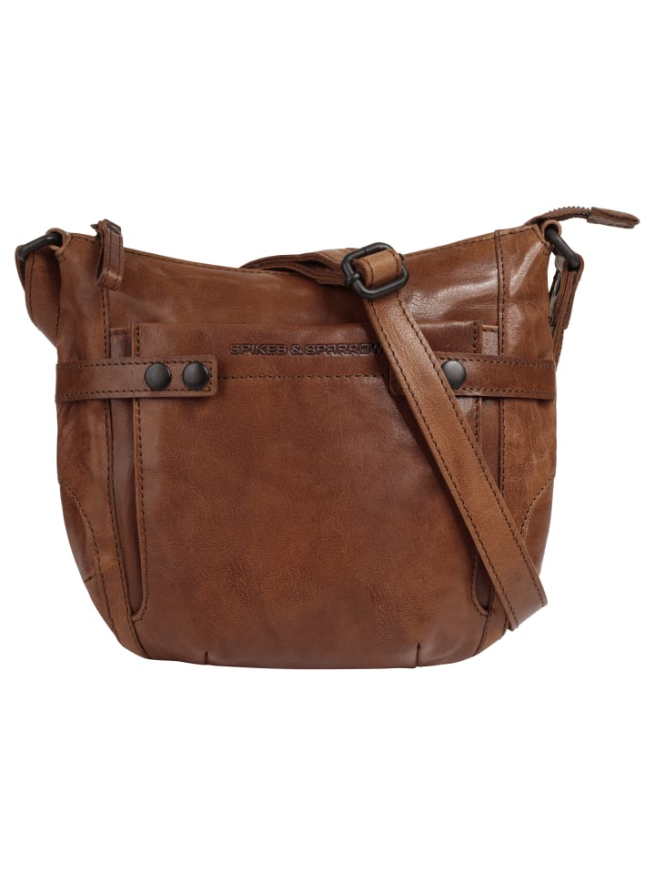 Umhängetasche echt Leder in cognac
