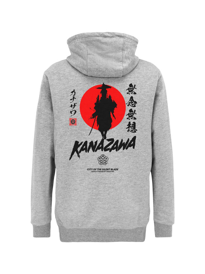 Hoodie Asian Silent Blade Kanazawa Graphic in Heather Grey
