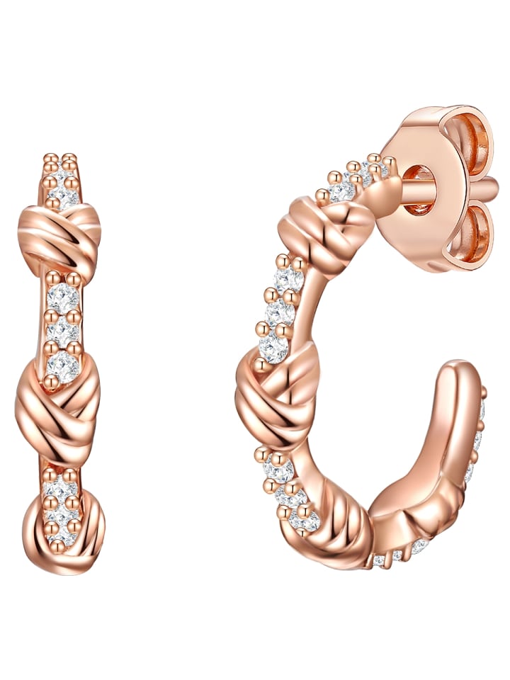 Creolen aus Sterling Silber mit Zirkonia in roségold